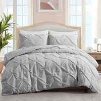 Housse de couette plissée 3 pièces en microfibre géométrique simple, certifiée ISO9001 OEKO, personnalisable, pour lit Queen, en polyester