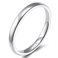 OAHLAN Feiner Schmuck Schlichte 2mm Rhodium Gold und Roségold 925 Sterling Silber Herren- und Damenringe für Hochzeit und Verlobung