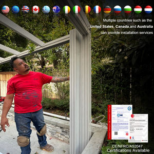 منزل حديقة صيفي بتصميم حديث من المصنع مباشرة من الألومنيوم والزجاج المقسى بجودة جيدة - Product Image 3