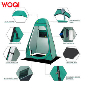 Tente de douche pop-up Woqi 155x155x210 cm, imperméable, portable, abri de camping pour l'intimité, installation automatique, vert émeraude - Product Image 1