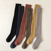 Chaussettes de compression en coton personnalisées 15 à 20 mmHg, pour sport et loisirs, hauteur cuisse, épaisses, avec soutien de la voûte plantaire, pour femmes