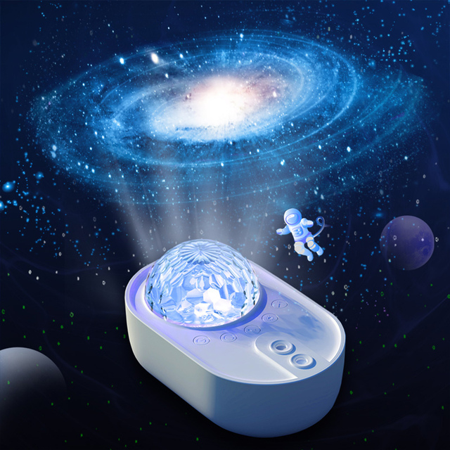 Mini Modern LED Nebula Cloud Star Projector Galaxy Night Light with Music Speaker Remote Control for Bedroom Sky ABS Lamp Body