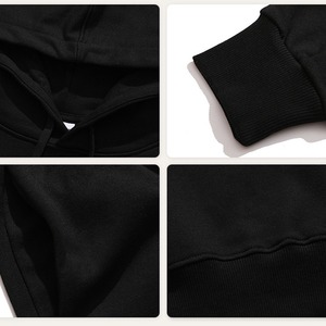 Sweat à capuche ample pour homme en coton pur épais, épaules tombantes, couleur unie, respirant, pour les loisirs - Product Image 3