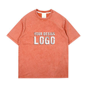 Camiseta Deportiva Casual Vintage de Media Manga para Hombre, Holgada, al por Mayor, OEM, Hombros Caídos, Lavada, Batik, Talla Grande - Product Image 6