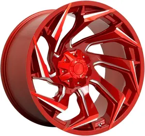 定制1pc 20x 9 20英寸6X120机器成品红色锻造铝合金车轮，用于车辆乘用车车轮轮辋