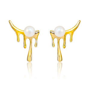 ต่างหูมุกลาวาสีเงิน S925ทรงหยดน้ำเครื่องประดับสตรีเกรดสูงหรูหราใส่ได้ทุกวันดีไซน์สุดสร้างสรรค์ - Product Image 1