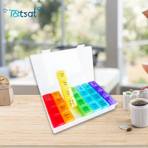 Organizador mensual de pastillas grandes, contenedor de 7 días, caja de vitamina para 4 semanas, organizador Diario de Medicina, 3 días - Product Image 1