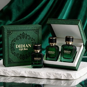 고품질 할인 판매 플랫 스퀘어 빈 녹색 유리 향수병 가죽 뚜껑 30ml 50ml 100ml 크림프 스프레이어 포장 상자 포함 - Product Image 2