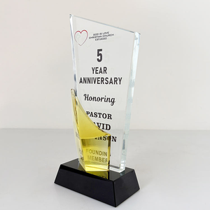 Regalo de negocios de alta calidad Trofeos de cristal Grabado Impresión en color Premio Trofeo de cristal - Product Image 5