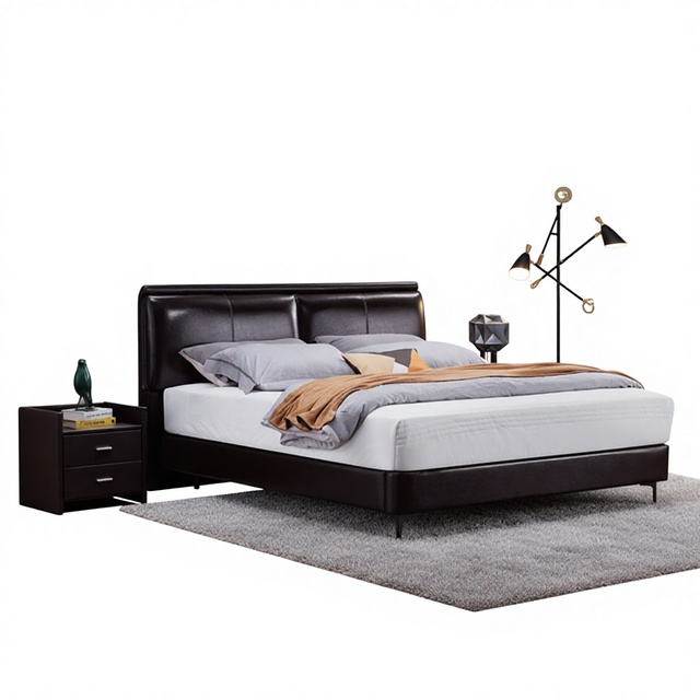 New Design Leather French Luxury Soft Bed Frame Queen Size King