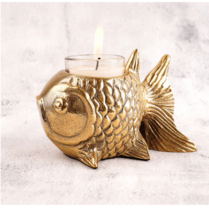 Porte-bougie en aluminium de luxe en forme de poisson, fait main, durable, moderne, élégant, de qualité supérieure, pour plantes, vaisselle, intérieur - Product Image 1