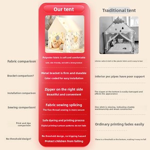 Kinder-Spielhaus-Zelt für Mädchen und Jungen Prinzessinnen-Spielzelt Vier-Jahreszeiten Innen- und Außenbereich Eltern-Kind-Interaktives Spielhaus - Product Image 4