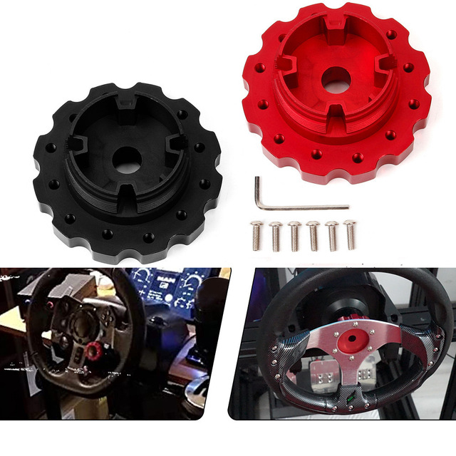 PxN V10 Steering Wheel Base Adapter Black And Red Plastic Gaming Accessory For Racing Game Controller