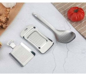 Cuillère type gingembre râpe grille wasabi moutarde supplément carotte grille 304 acier inoxydable broyeur broyage pâte d'ail - Product Image 2