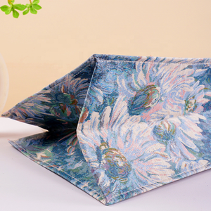 Sacs à Main Personnalisés Grand Fourre-Tout en Jute Toile de Jute Shopping Sacs de Plage Lin Femmes Sac Imprimé Bleu - Product Image 6