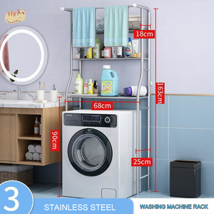 2024 Nueva Clase 3 capas de pie Baño Ahorro de espacio Inodoro Lavadora Estante de almacenamiento - Product Image 5