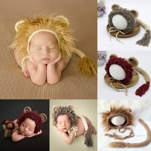 Vêtements de photographie pour enfants, photographie de nouveau-né, pleine lune, bébé, Photo en forme de Lion, queue de chapeau, nouvelle collection - Product Image 5