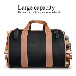 Sac de transport pour bois de chauffage en toile BSCI, résistant et robuste, pour accessoires de poêle et de cheminée - Product Image 3
