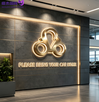 Lettres 3D en acier inoxydable personnalisées rétroéclairées par LED, halo inversé illuminé, logo mural pour entreprise, bureau, signalétique, étanche IP65, usage commercial