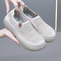 Chaussures à enfiler pour femmes, style décontracté, en tissu mesh, semelle souple, légères et confortables