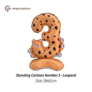 Ballon Mylar Chiffre Animal de la <span class=keywords><strong>Jungle</strong></span> 0-9, Ballon en Aluminium Dessin Animé Faune Sauvage pour Enfants <span class=keywords><strong>1</strong></span>-9 Ans, Décoration d'<span class=keywords><strong>Anniversaire</strong></span> à l'Hélium - Product Image 5