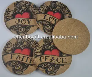 ללא תחתיות תה ריקות מודפסות עם פקק, תחתית בירה חמה למכירה תחתית כוס לשתייה תחתית כוס לשתייה יכולה להוסיף לוגו משלך - Product Image 5