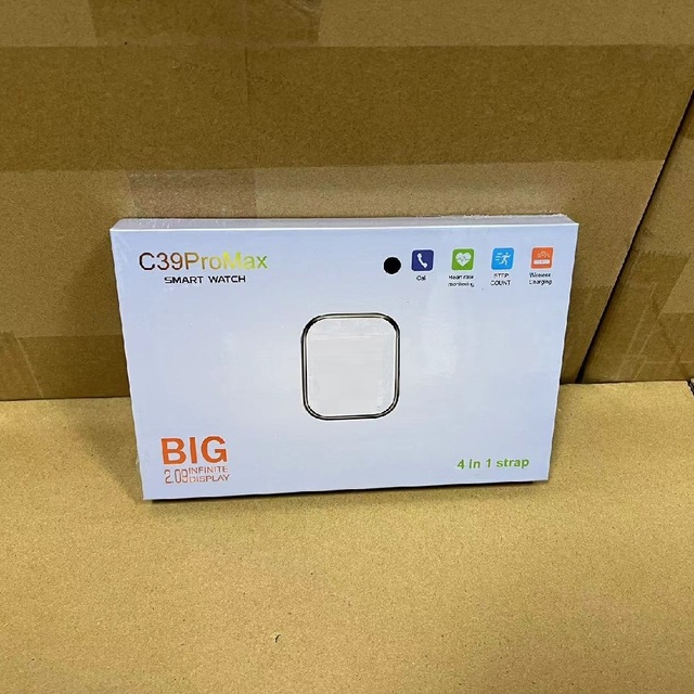 Hotsale C39 Pro Max Smart Watch 2.09 Screen Real Step Counting Real Screw Real Buckle 4 in 1 Strap Smartwatch