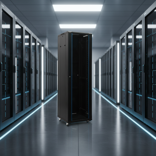 42U Data Center Rack Mount Server Cabinet with Double Mesh Front Door Network Equipment Enclosure