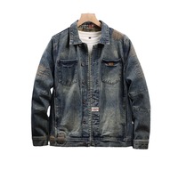 Veste en jean pour homme à manches longues, personnalisable en usine, nouvelle arrivée, prix de gros, veste en jean brodée