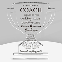 Support de présentation de trophée en acrylique pour souvenirs et cadeaux, trophée personnalisé transparent avec base, contenu ou logo personnalisé, champion