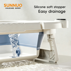 <span class=keywords><strong>Bañera</strong></span> plegable multifuncional SUNNUO para bebés, <span class=keywords><strong>bañera</strong></span> infantil plegable <span class=keywords><strong>con</strong></span> cojín flotante y soporte de baño para bebés de 0 a 12 meses - Product Image 4