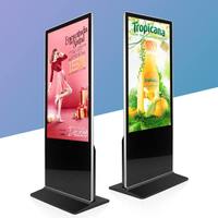 Écran publicitaire LCD vertical sur pied 55/65/75 pouces 2K/4K avec totem tactile Wi-Fi CMS pour centres commerciaux