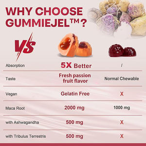 OEM/ODM Suplemento energético Gomitas de Maca Caramelo natural Sin azúcar y bajo en grasa Energía Negro Maca Masticar Gomitas - Product Image 3