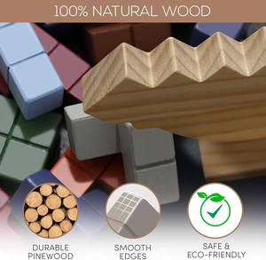 Juego de Torre de Madera <span class=keywords><strong>Tetra</strong></span> - Juego de Apilar de 32 Piezas con Bloques de Construcción y Cartas, Divertido Juego de Equilibrio para 1+ Jugadores - Product Image 2