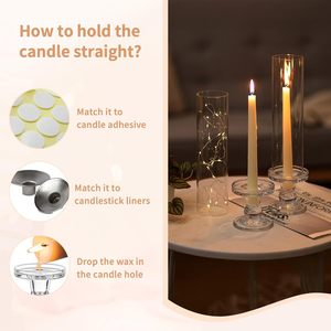 Ensemble de 10 bougeoirs <span class=keywords><strong>en</strong></span> verre coupe-vent sans fond pour décoration de table de mariage, de Noël et de fêtes, pour bougies coniques - Product Image 3