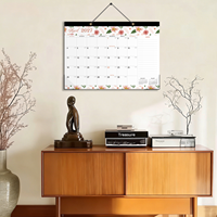 Calendrier mural mensuel personnalisable promotionnel 2026 2027 grand format 17x12 pouces avec trous de suspension 12 mois Maison Bureau École
