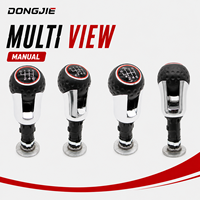 Pommeau de levier de vitesses de voiture à 5 vitesses avec housse en cuir véritable noir, compatible avec VW Volkswagen Golf 6 MK5 MK6