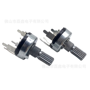 Potentiomètre rotatif unipolaire RV17 5 gangs B10k, axe moleté, montage traversant fileté M6x0.75 - Product Image 5