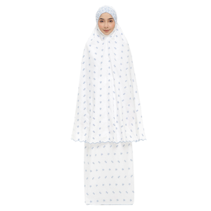 SIPO – ensemble de prière du Ramadan malaisien, télékung singapour, personnalisé, Oem, en soie, 2 pièces, broderie en dentelle, vêtements de prière - Product Image 1