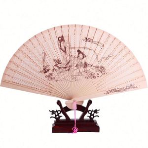 Fatingna Ancient Style Sandalwood Folding Fan Intricate Engraving Hollow Classical Wooden Crafts Wooden <b>Boxes</b> Wall Signs - Product Image 1