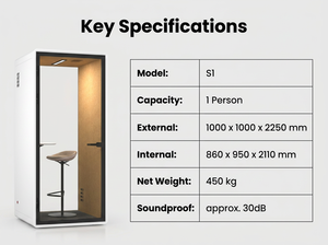 Cabine <span class=keywords><strong>téléphonique</strong></span> insonorisée mobile 30 dB, économie d'énergie, pour cabinet d'avocats, conseil, entretien RH - Product Image 2
