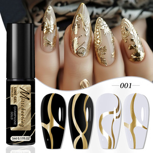 5ml Metallic Mirror Gel Nail Polish Gold Silver Rose Gold Super Bright Nail Liner Gel for Fantasy Nail Art - Product Image 1