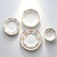 Service de table en porcelaine dorée marocaine gris or, écologique, durable, de luxe, en céramique, pour mariages, style méditerranéen
