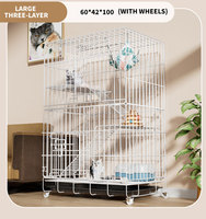 Cage pour animaux de compagnie en fil métallique robuste pliable en gros, cage pour chien en acier empilable et niche pour chat en fer, maison pliable pour animaux de compagnie
