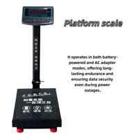 Báscula de Plataforma Digital Plegable, Báscula de Pesaje de Alta Resistencia de 60 kg, Báscula Electrónica con Interfaz RS232