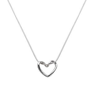 สร้อยคอจี้หัวใจกลวงแบบมินิมอลทำจากสแตนเลสเครื่องประดับแฟชั่นสร้อยคอหรูหราสำหรับผู้หญิง - Product Image 6