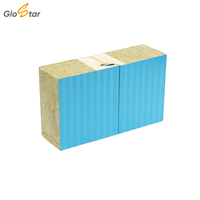 Panneau isolant en laine de roche GLOSTAR avec revêtement en acier coloré et joint de bordure en mousse PU pour projets personnalisés d'entrepôts, d'usines et d'hôtels