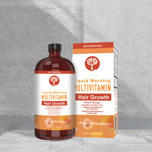 Líquido Oral Orgánico OEM Multivitamínico para el Crecimiento del Cabello, Biotina y Vitamina D, Gotas Antioxidantes con Extracto de Plantas 450ml para Adultos - Product Image 3