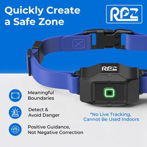 ปลอกคอสุนัขไร้สาย RPZ GPS พร้อมแอพ ไม่ต้องสมัครสมาชิก ขนาดกลาง สีฟ้า ชาร์จไฟได้ สำหรับฝึกสัตว์เลี้ยง - Product Image 3