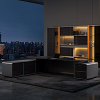 Bureau de direction haut de gamme en bois MDF moderne extensible avec un design sain et un rangement de tiroirs pour le bureau ou la villa